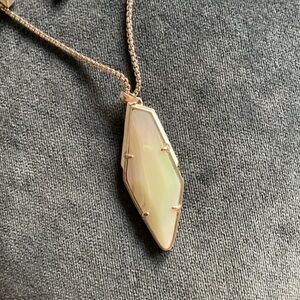 Kendra Scott White Iridescent Silver Beatrice Pendant Necklace